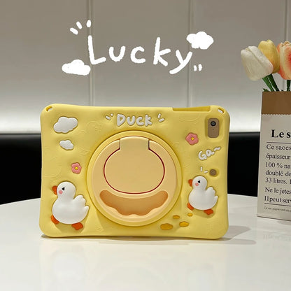 Cartoon Camera-Style Tablet Protective Case with Ring Stand 9