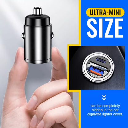 Mini Stealth USB/USB-C Car Quick Charger 9