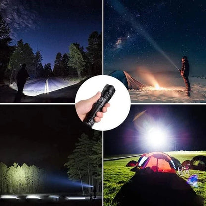 LED Rechargeable Tactical Flashlight 90000 High Lumens 9