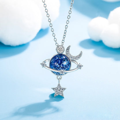 Moon & Stars Planet Necklace 1