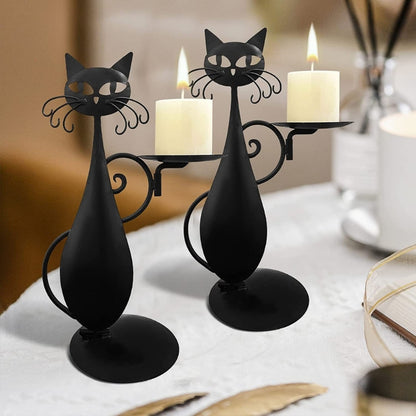 Black Cat Candle Holder 1
