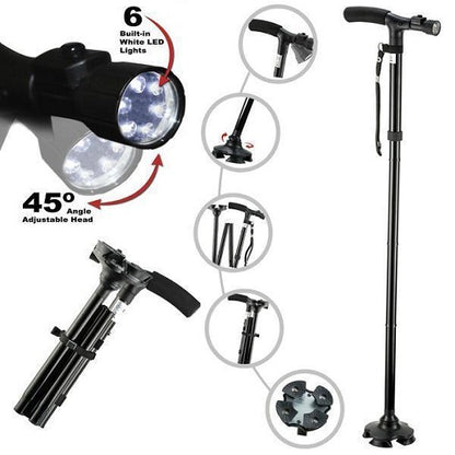 Multi-Function LED Folding Walking Stick 1