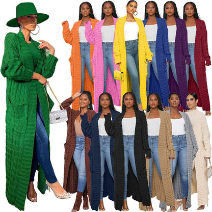 Stylish Cable Knit Dual Pocket Cardigan 1