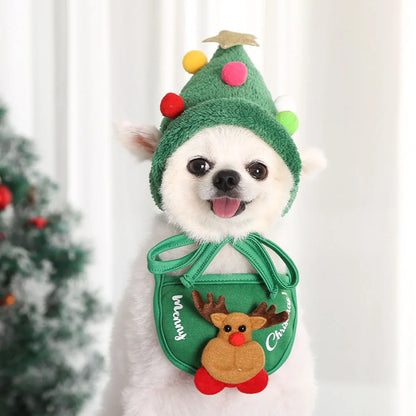 Adorable Pet Christmas Tree Pom-Pom Hat 1