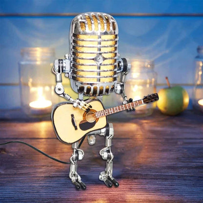 Vintage Microphone Guitar Robot Table Lamp 1