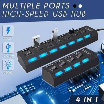 Multiple Ports High-Speed USB Hub - 7 ports 1
