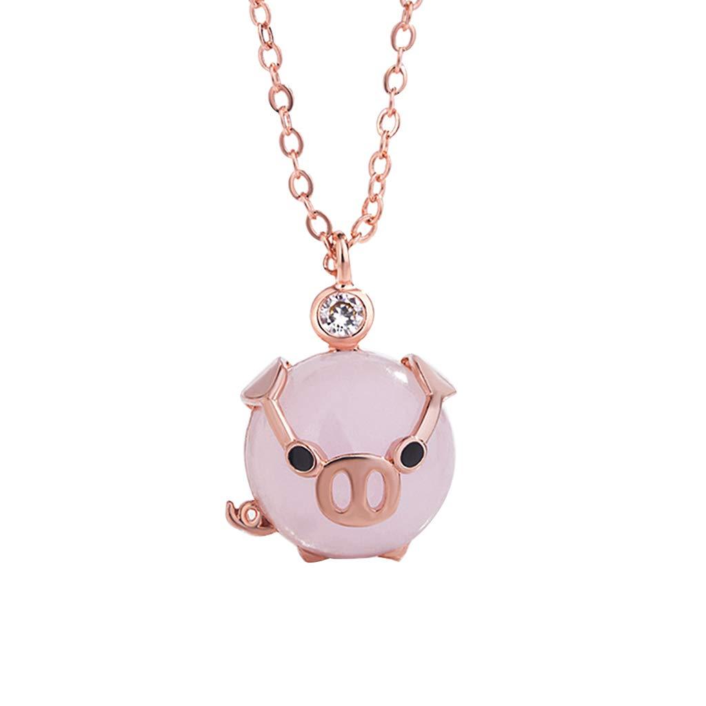 Rose Gold Lucky Pig Necklace 1
