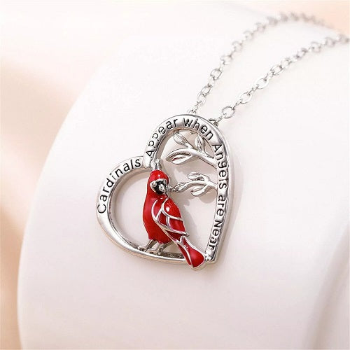 Cardinal Heart Pendant Necklace 1