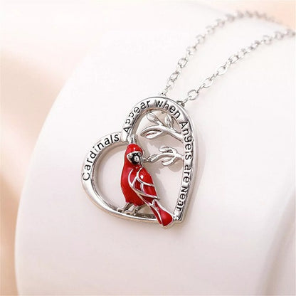 Cardinal Heart Pendant Necklace 1