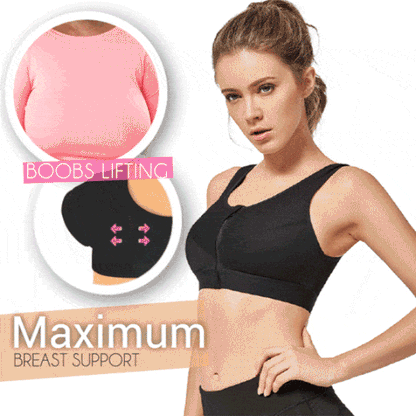Wireless Support Super Tight Impact Resistant Zipper Sports Bra 1