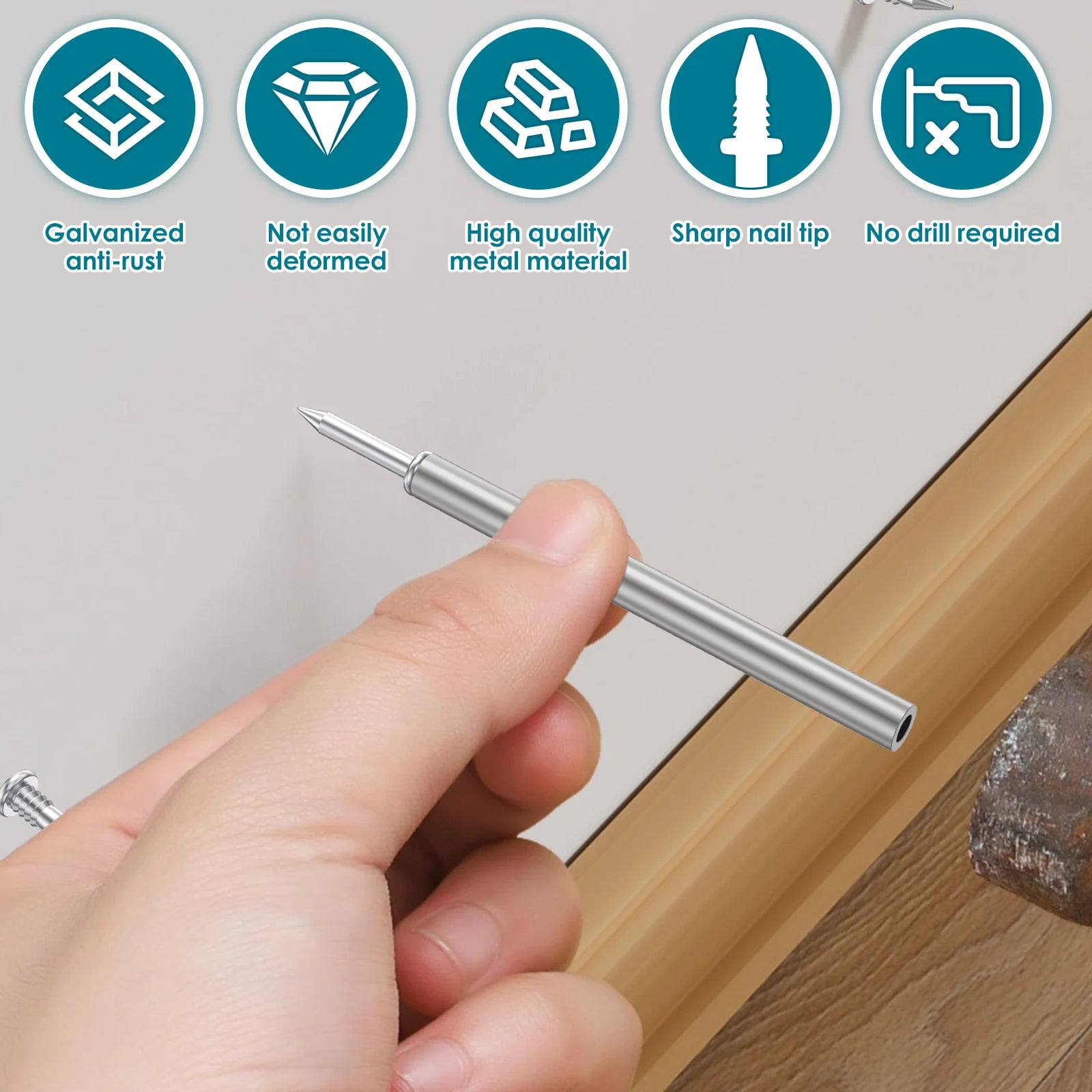 Double-Head Skirting Thread Seamless Nails (100 Pcs) 1