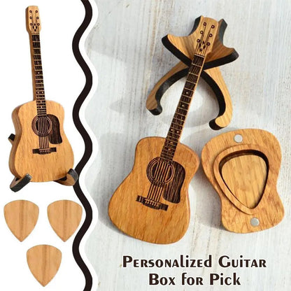 Wooden Acoustic Guitar Pick Box 1