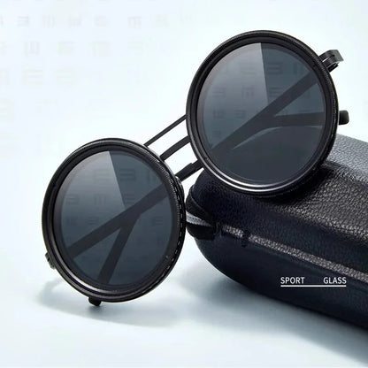 Adjustable Dimming Sunglasses – Retro Round Polarized UV400 Shades for Men & Women 1