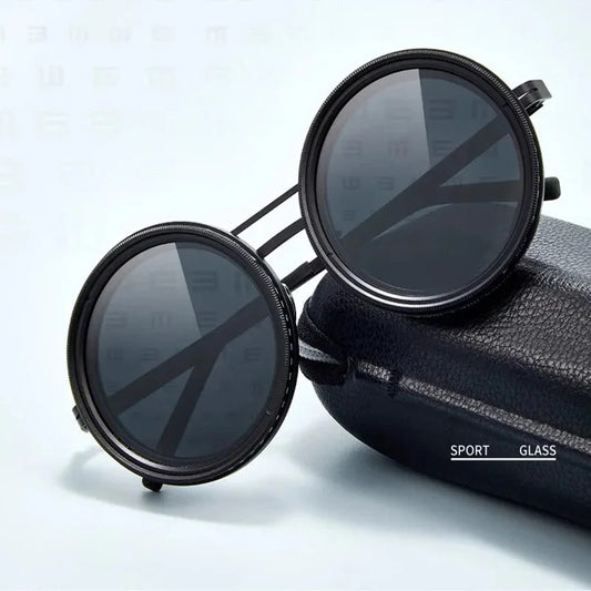 Adjustable Dimming Sunglasses – Retro Round Polarized UV400 Shades for Men & Women 1