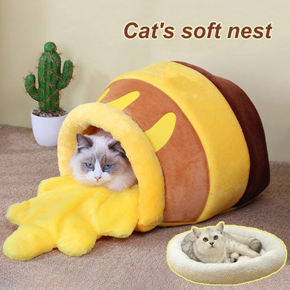 Comfy Honey Pot Pet Plush Bed 1