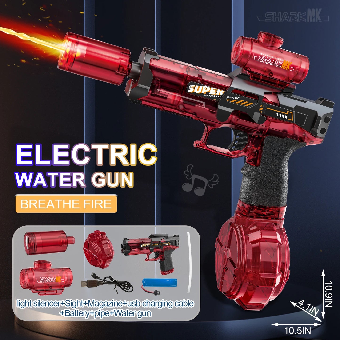 LED Electric Water Gun – Large Capacity Automatic Spray Blaster 1