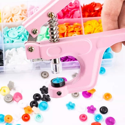 Metal Snaps Buttons with Fastener Pliers Press Kit-200Set 1
