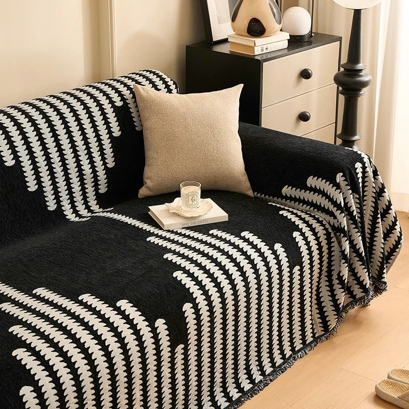 Cozy Chenille Retro Sofa Throw Cover 1