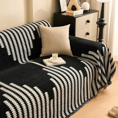 Cozy Chenille Retro Sofa Throw Cover 1