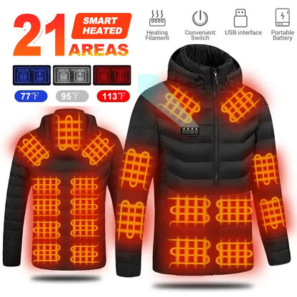 Windproof USB Charging Heated Smart Jacket 1