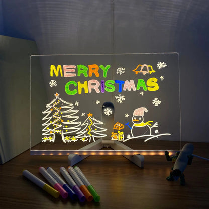 LED Acrylic Message Board – Erasable Glowing Memo Night Light with USB Power 1