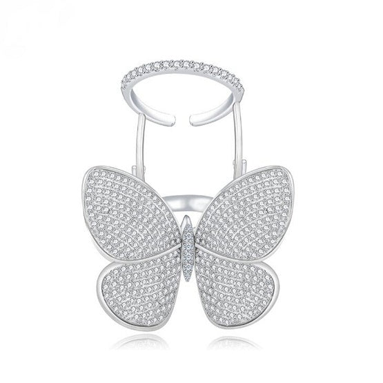 Crystal Stones Made Butterfly Ring 1