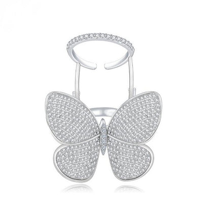 Crystal Stones Made Butterfly Ring 1