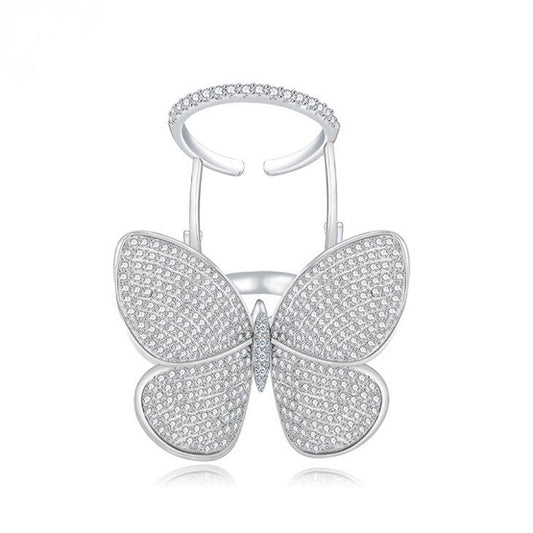 Crystal Stones Made Butterfly Ring 1