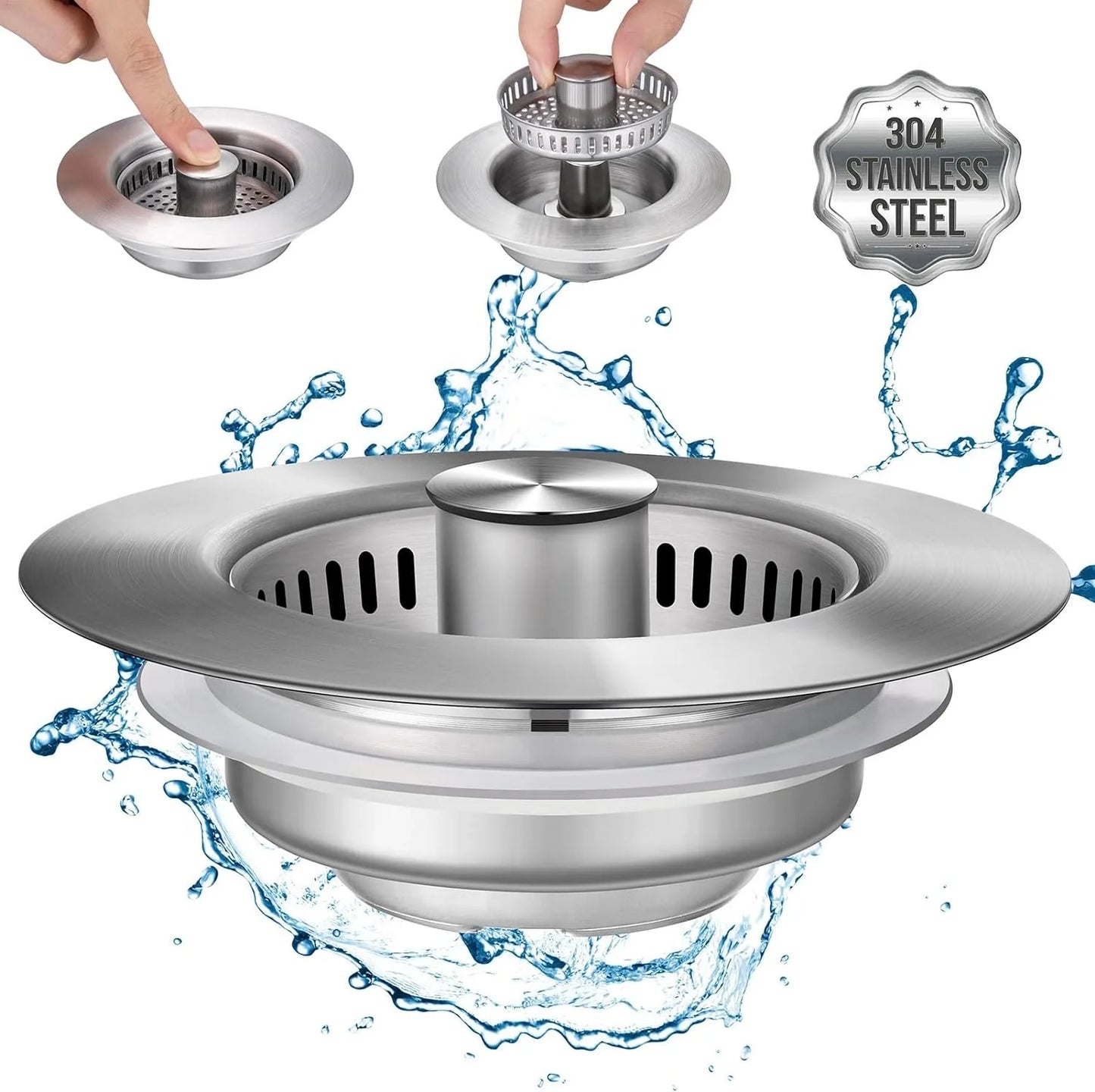 3-in-1 Stainless Steel Sink Drain Strainer 1