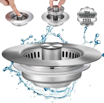 3-in-1 Stainless Steel Sink Drain Strainer 1