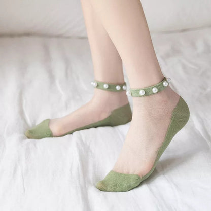Pearl Transparent Socks -2 Packs 1