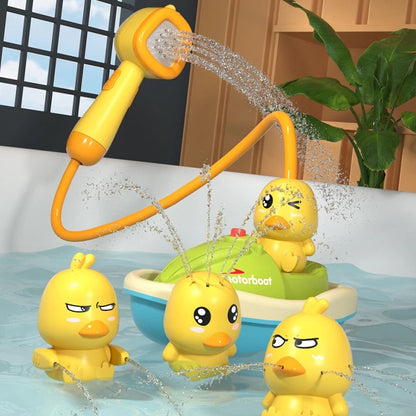 Cute Duck Bathtub Boat Toy – Interactive Water Spray with 3 Emotional Duck Characters for Toddlers 1