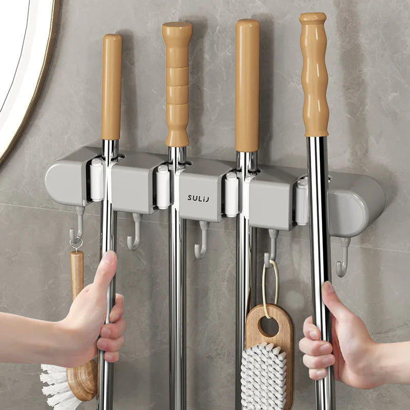 Mop & Broom Holder with Hook 1