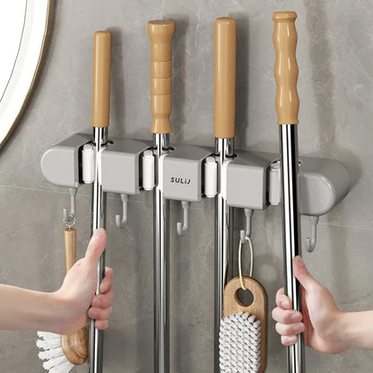 Mop & Broom Holder with Hook 1