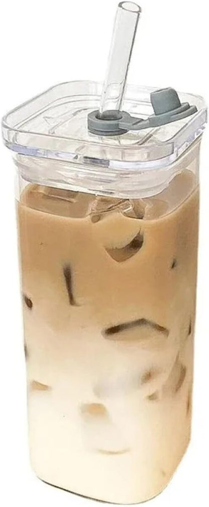 Coffee Glass Cup With Lid 1