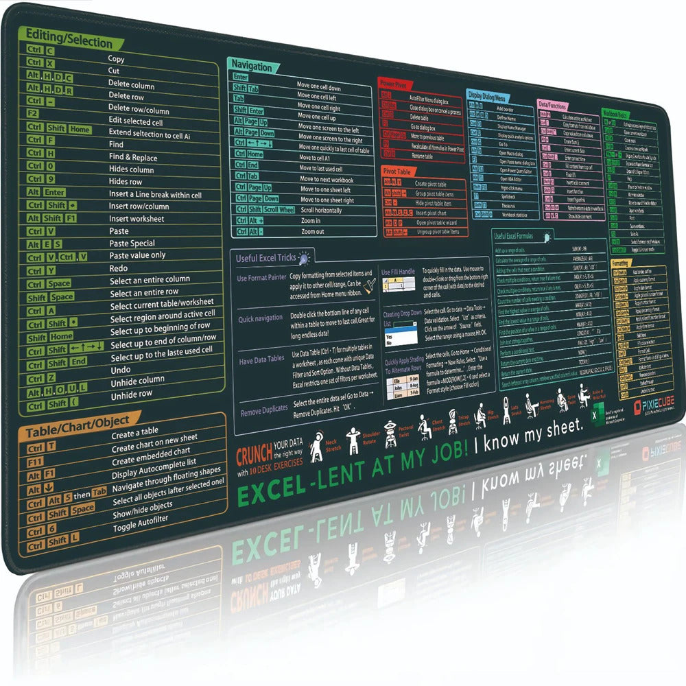 Excel Shortcut Keys Mouse Pad 1
