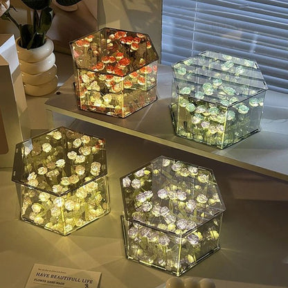 DIY Flowers Mirror Cube Lamp 1