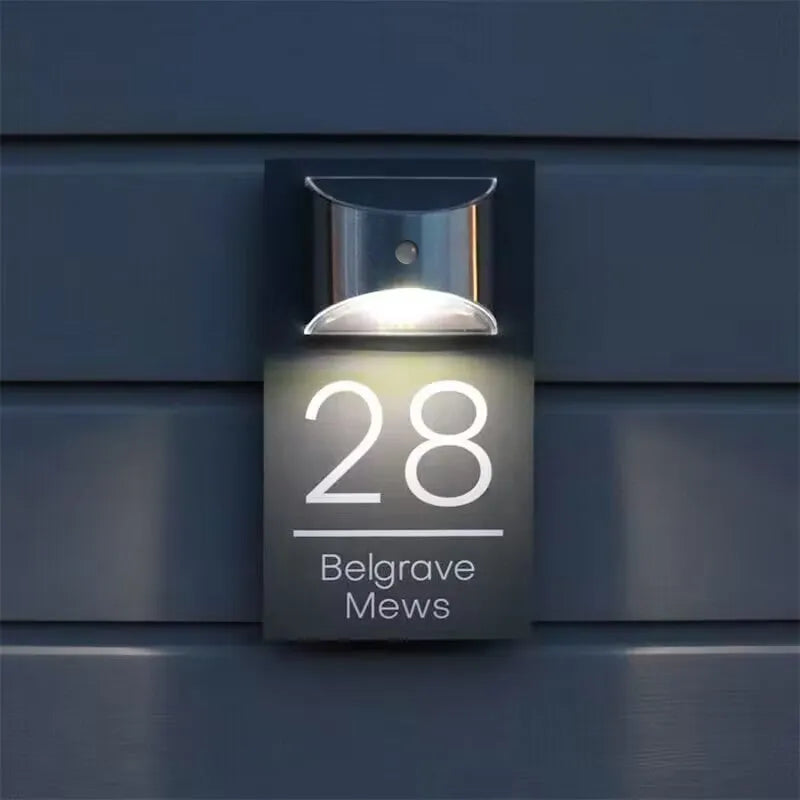 PERSONALIZED SOLAR MODERN DOOR PLAQUE 1