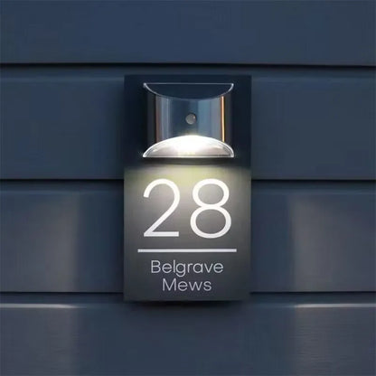 PERSONALIZED SOLAR MODERN DOOR PLAQUE 1