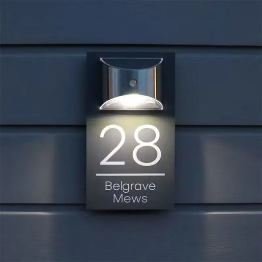 PERSONALIZED SOLAR MODERN DOOR PLAQUE 1