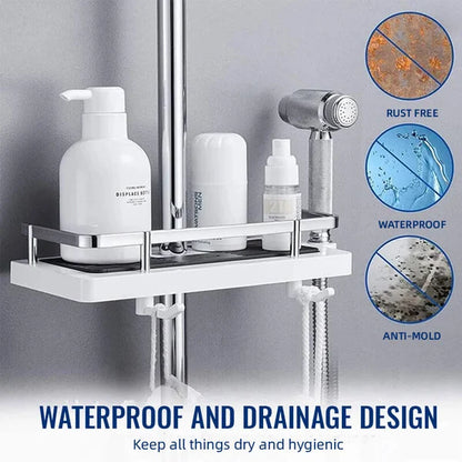 Shower Rod Storage Shelf Organizer 1