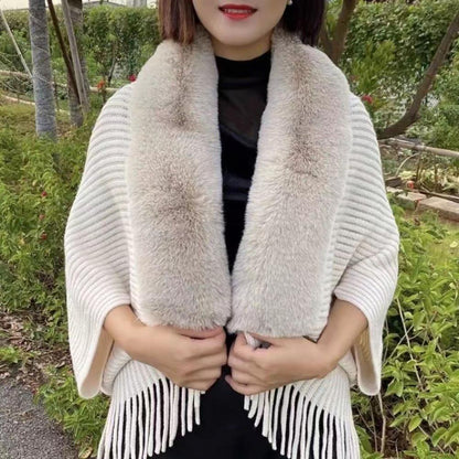 Knitted Loose Thickened Shawl Coat 1