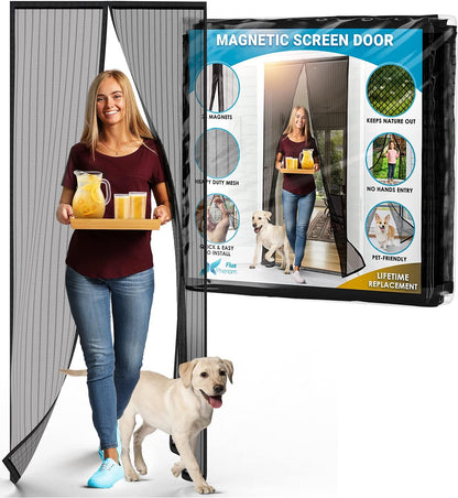 Anti Mosquito Magnetic Self Closing Mesh Screen Door 1