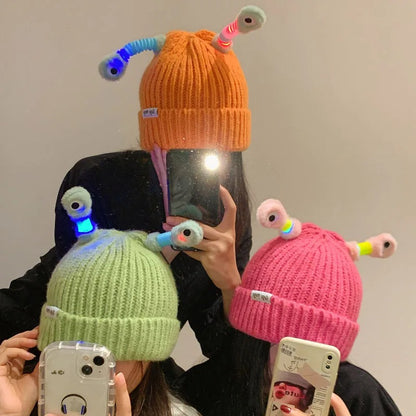 Glowing Little Monster Knit Hat 1