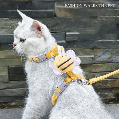 Cartoon Bee Pet Harness Leash & Collar Set 1
