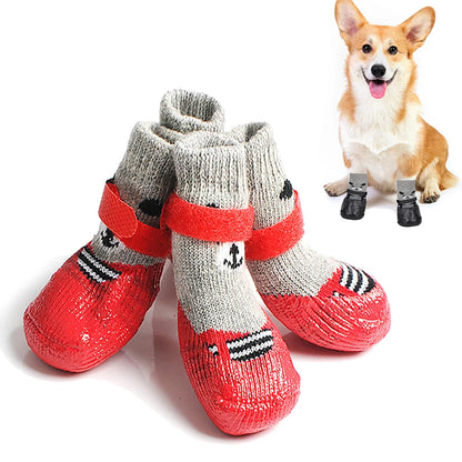 Pet Outdoor Waterproof Anti Slip Rain Shoes (2Pairs) 1