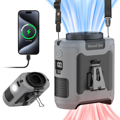 Portable Fan Belt – Rechargeable Wearable Cooler with Flashlight 1