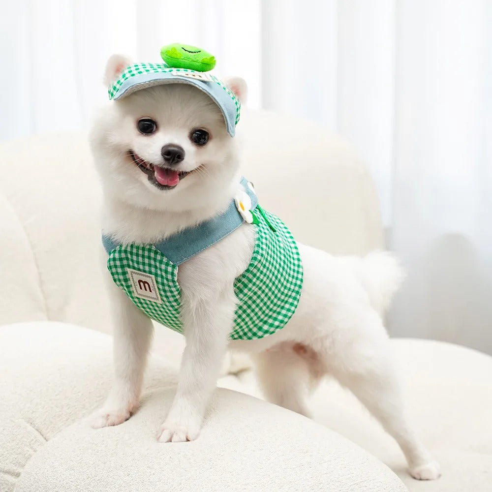 Cute Pet Outfit Set – 3-in-1 Harness, Leash & Cap 1