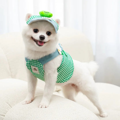 Cute Pet Outfit Set – 3-in-1 Harness, Leash & Cap 1
