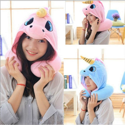 Hooded Unicorn Travel Pillow 1